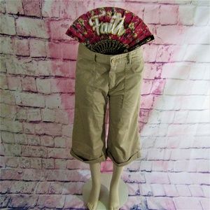 Gap Curvy Cropped Capri Cuffed Khaki Pants 8